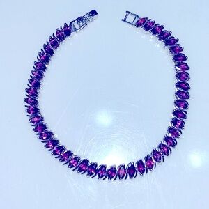 Amethyst 14KWG Plated Bracelet